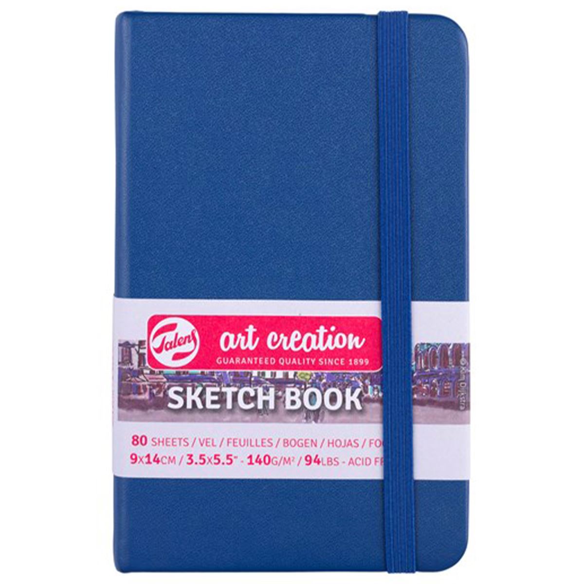 ART CREATİON ESKİZ DEFTERİ 9x14 DİKİŞLİ SERT KAPAK NAVY BLUE 140 GR LASTİKLİ 9314231M 1