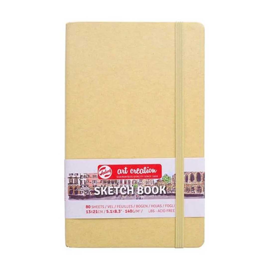 ART CREATİON ESKİZ DEFTERİ 13x21 DİKİŞLİ SERT KAPAK KRAFT 140 GR LASTİKLİ 9314432M 1