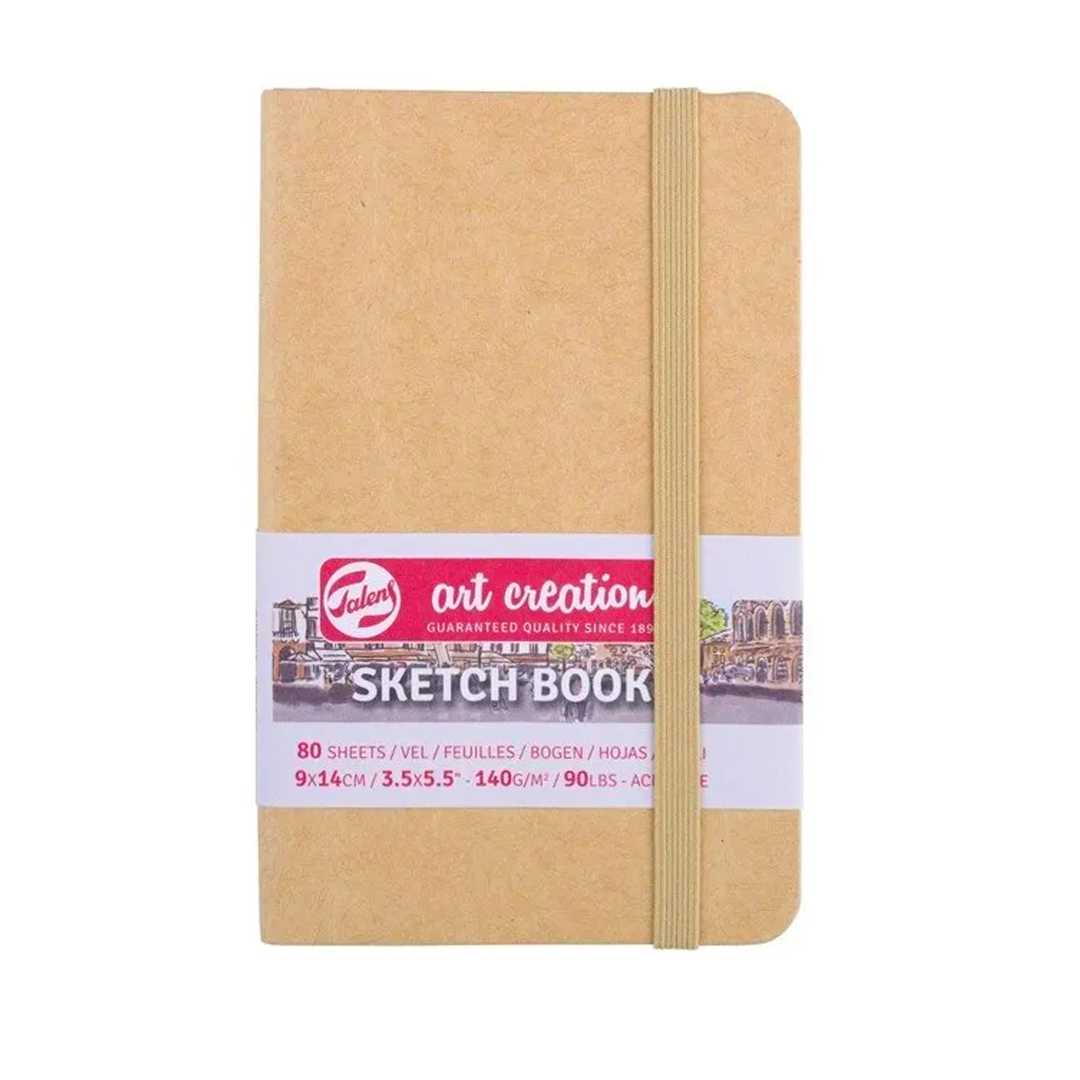 ART CREATİON ESKİZ DEFTERİ 9x14 DİKİŞLİ SERT KAPAK KRAFT 140 GR LASTİKLİ 9314431M 1