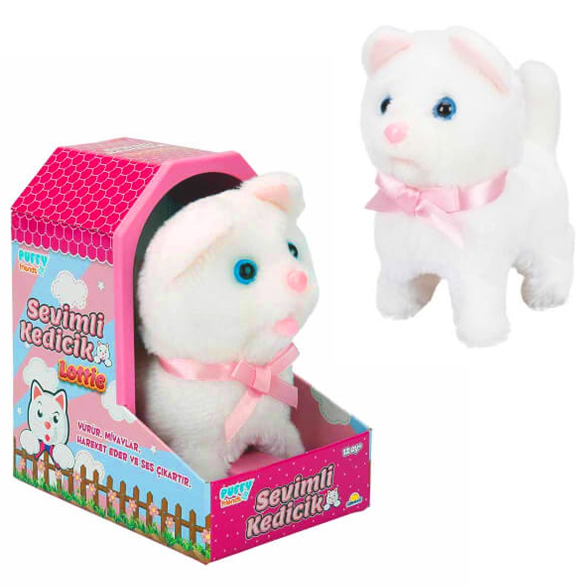 SUNMAN PUFFY FRİENDS 9307-3W PELÜŞ WALKS MEOWS LOTTİE HAREKETLİ SESLİ 12M+ 1