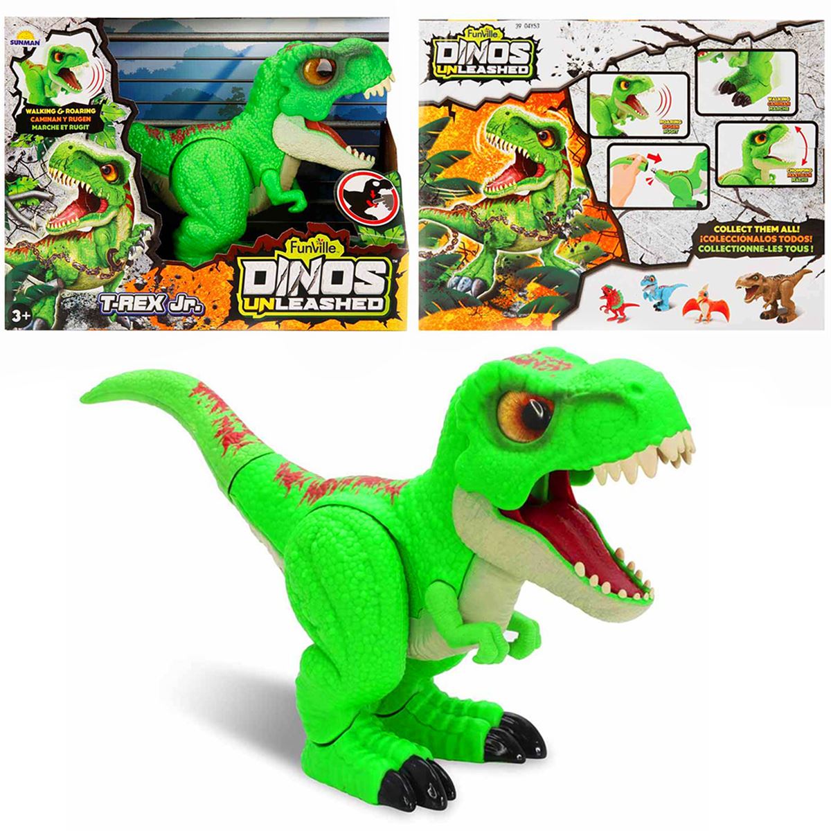 SUNMAN DİNOZOR 31120 TREX JUNİOR FUNVİLLE DİNOS UNLEASHED SESLİ PİLLİ 3+ 1