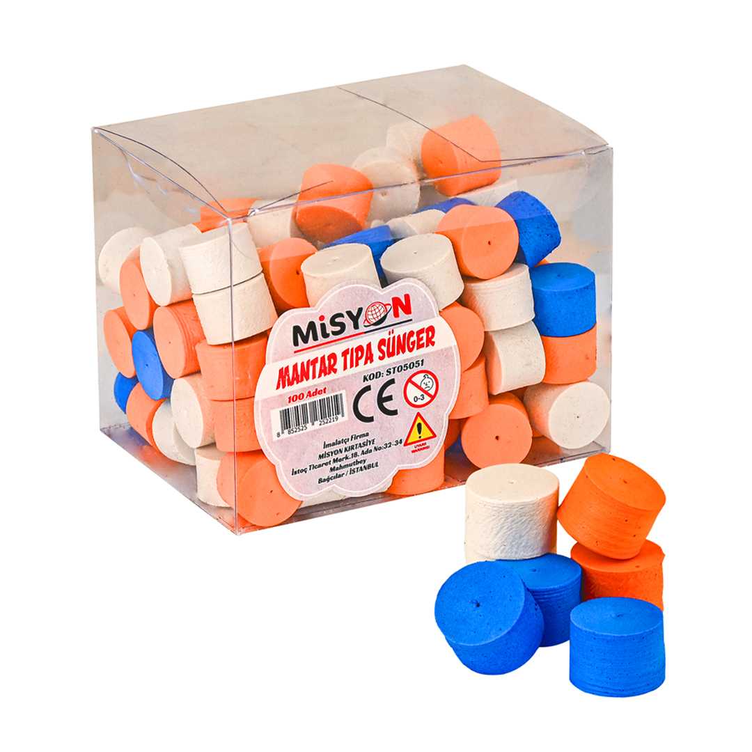 MİSYON MANTAR TIPA SÜNGER RENKLİ 100 LÜ ST05051 1