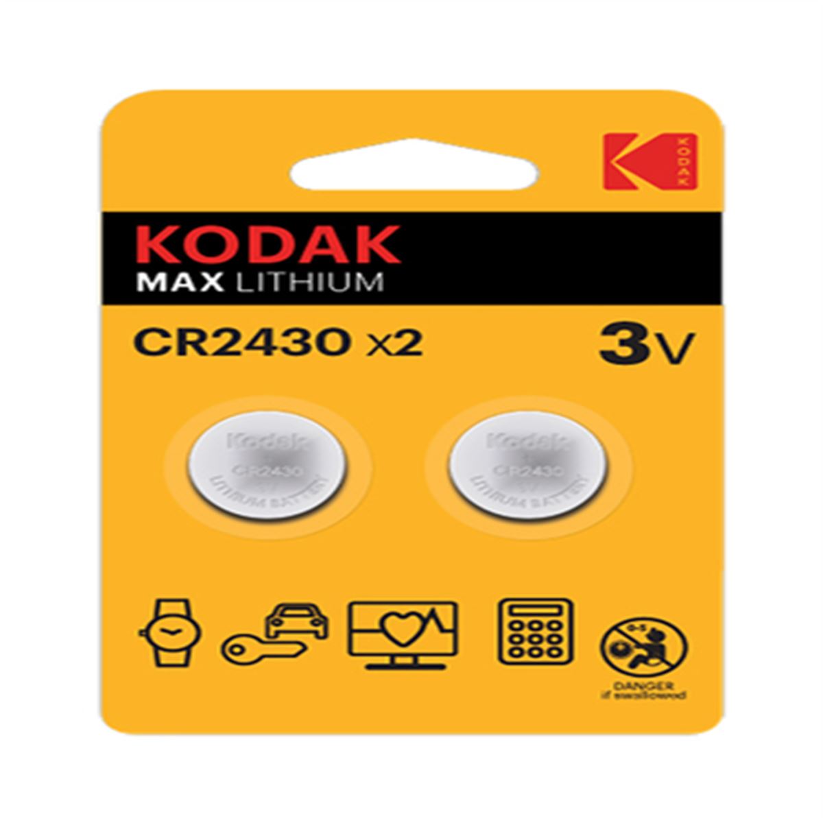 KODAK SAAT PİLİ CR2430 LİTYUM 2 Lİ 574018 1