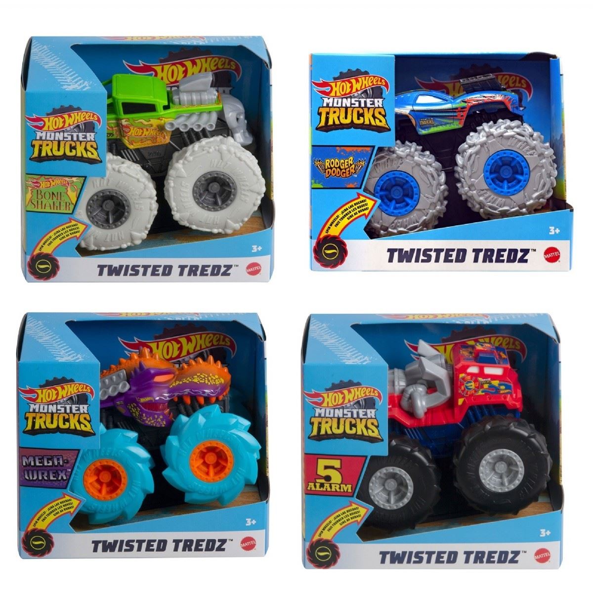 HOT WHEELS GVK37 ÇEKBIRAK ARABA MONSTER TRUCK TWİSTED TREDZ 1:43 3+ 1