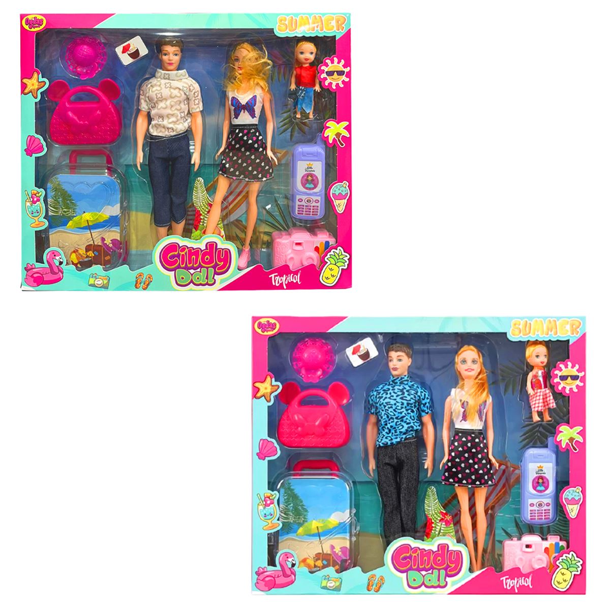OYDAŞ CİNDY DOLL BEBEK 02455 AİLE TATİL SETİ 3+ 1