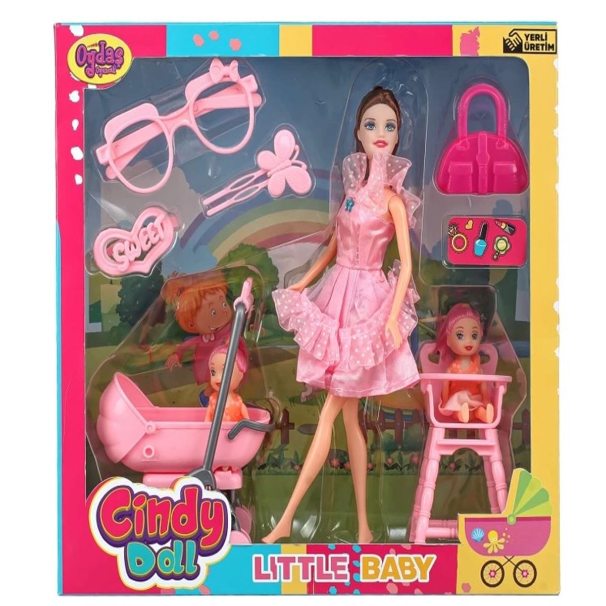 OYDAŞ CİNDY DOLL BEBEK 02456 PUSETLİ MAMA SANDALYELİ 3+ 1