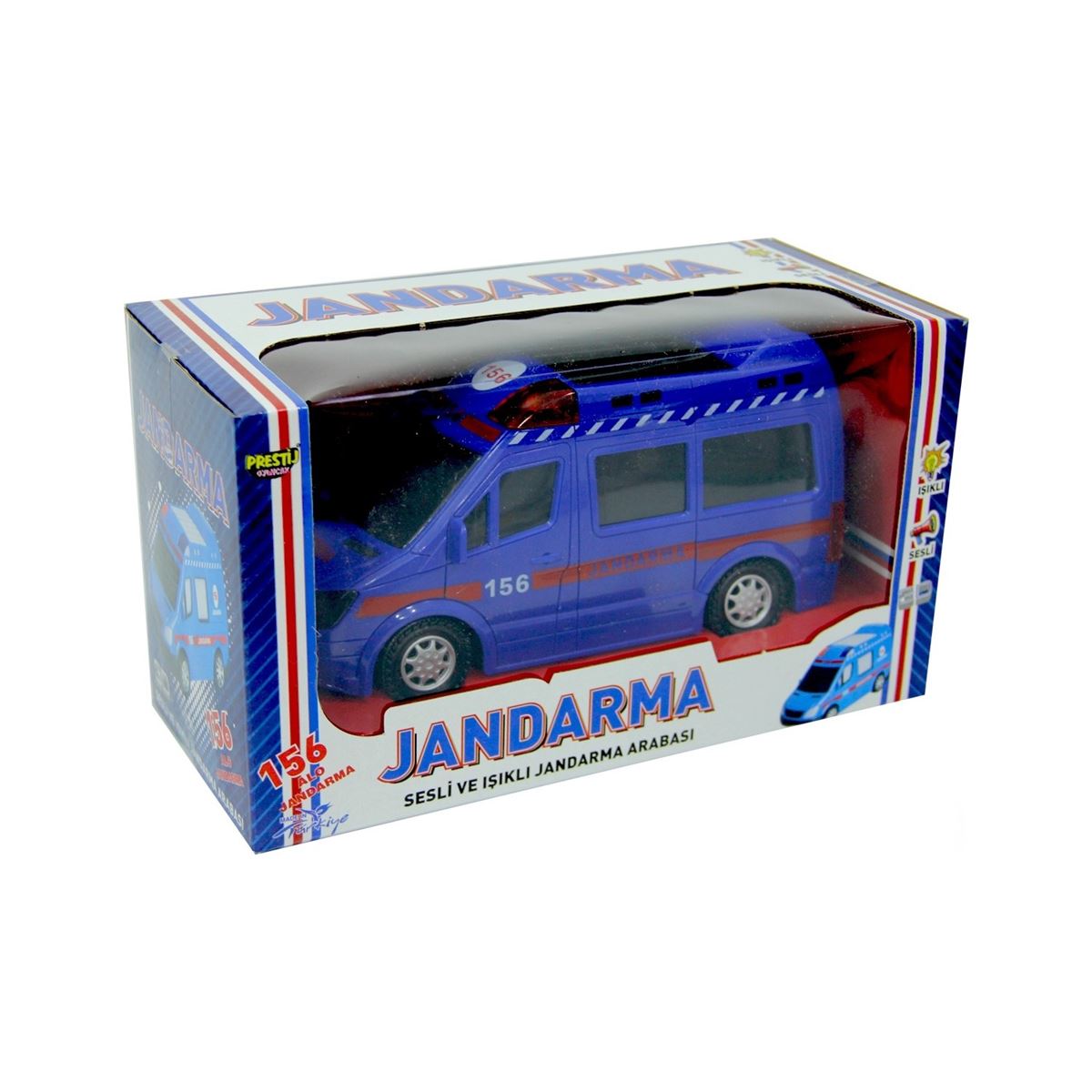 PRESTİJ ÇARP DÖN PİLLİ JANDARMA ARABASI 156 SESLİ IŞIKLI 1