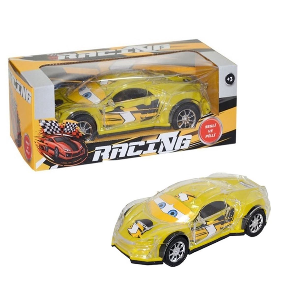 PRATİK ÇARP DÖN PİLLİ YARIŞ ARABASI P4010 PLASTİK RACİNG SESLİ 3+ 1