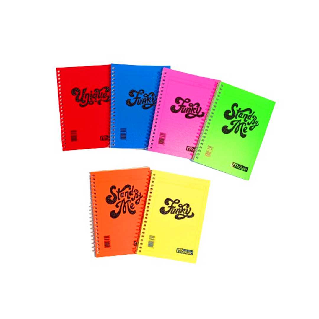 MCOLOR NOT DEFTERİ A6 PP KAPAK YANDAN SPİRALLİ 50 YP ÇİZGİLİ 24 LÜ 1
