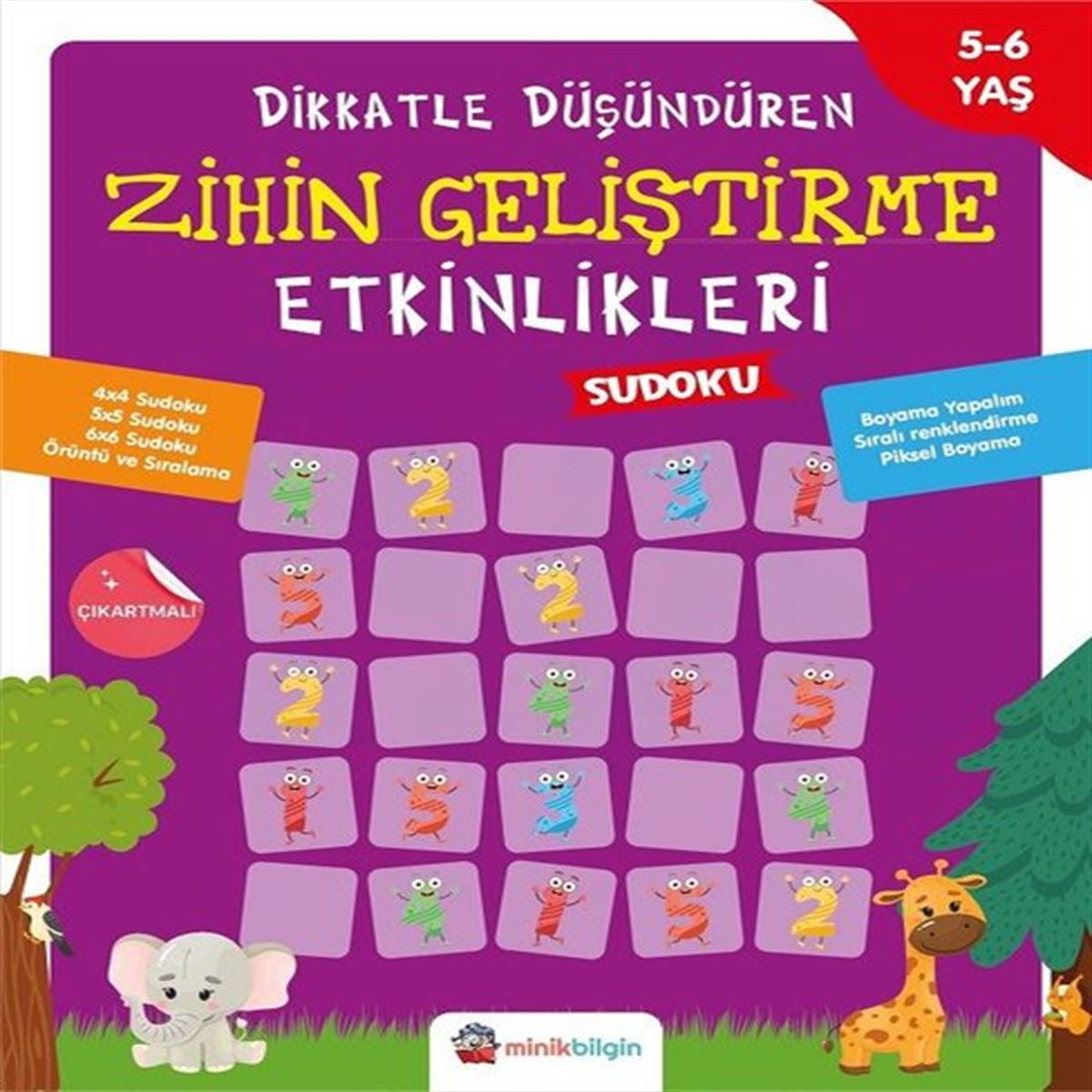 MİNİK BİLGİN ETKİNLİK KİTABI DİKKATLE DÜŞÜNDÜREN ZİHİN GELİŞTİRME ETKİNLİKLERİ 3 - SUDOKU 1