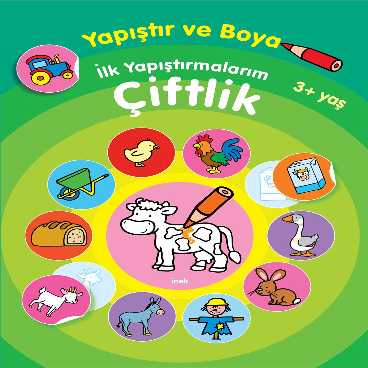 PARILTI BOYAMA KİTABI YAPIŞTIR VE BOYA ÇİFTLİK 3+ 1