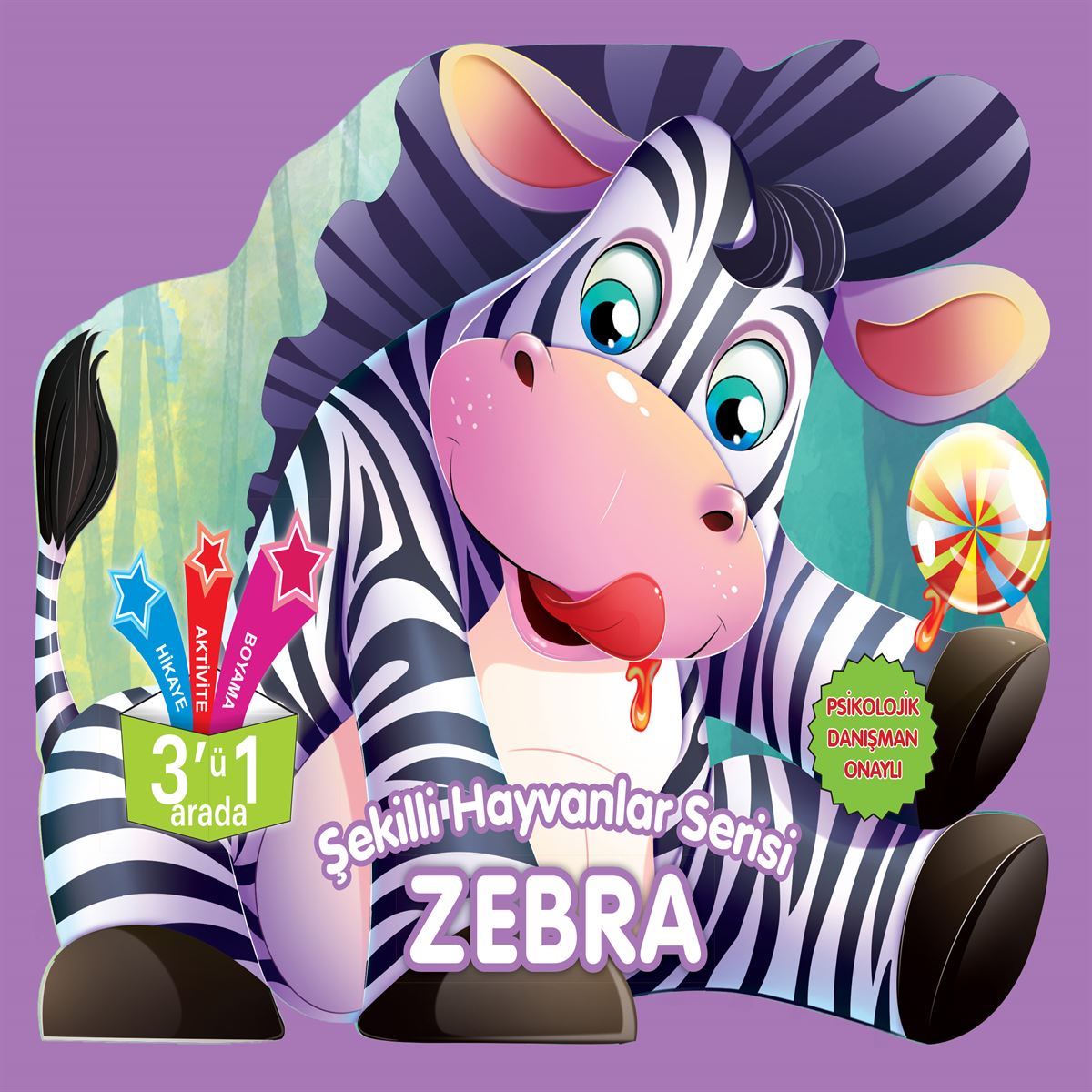 PARILTI BOYAMA KİTABI ZEBRA 1