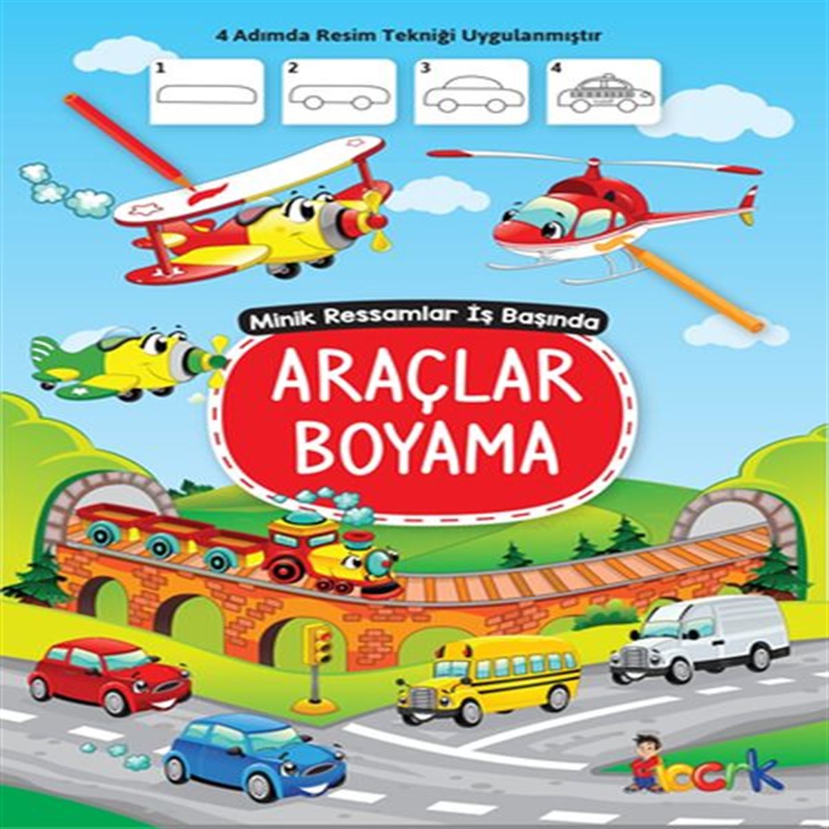 BICIRIK BOYAMA KİTABI MİNİK RESSAMLAR İŞ BAŞINDA ARAÇLAR BOYAMA 1