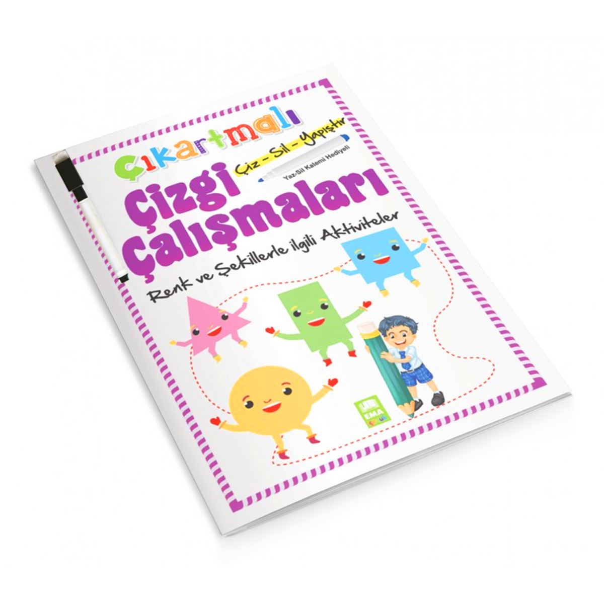 BICIRIK ETKİNLİK KİTABI ÇİZGİ ÇALIŞMALARI RENK VE ŞEKİLLERLE İLGİLİ AKTİVİTELER 1