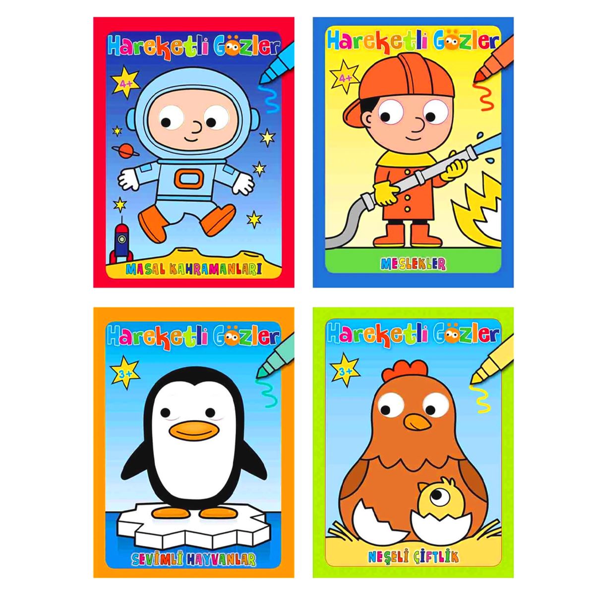 0-6 YAŞ BOYAMA KİTABI HAREKETLİ GÖZLER MESLEKLER 1