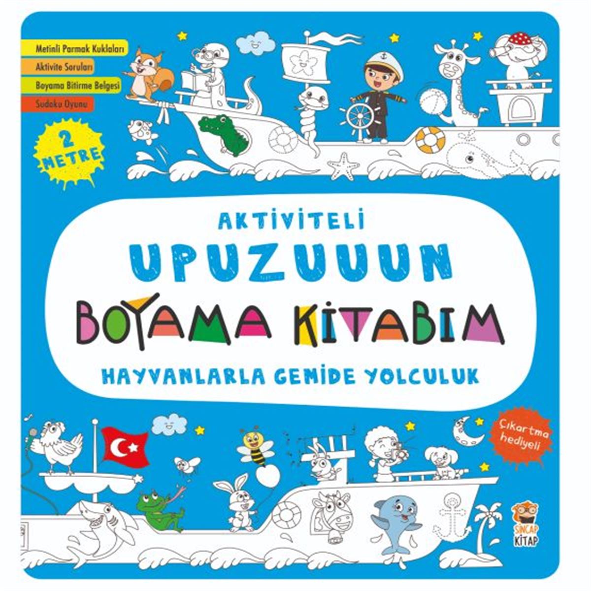 SİNCAP AKTİVİTELI UPUZUUUN BOYAMA KİTABI HAYVANLARLA GEMİDE YOLCULUK 1