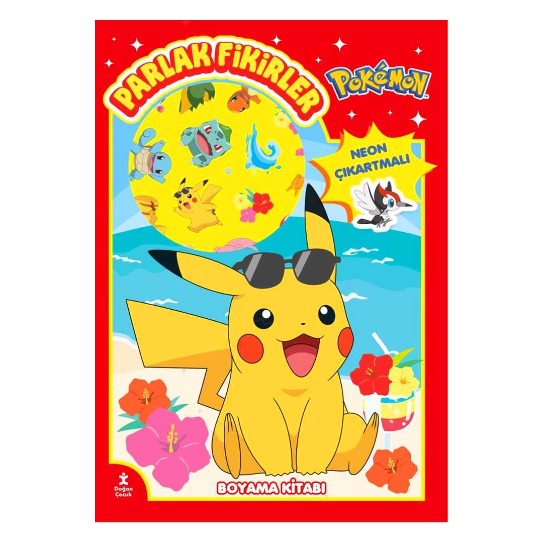 DOĞAN BOYAMA KİTABI POKEMON PARLAK FİKİRLER NEON ÇIKARTMALI 1