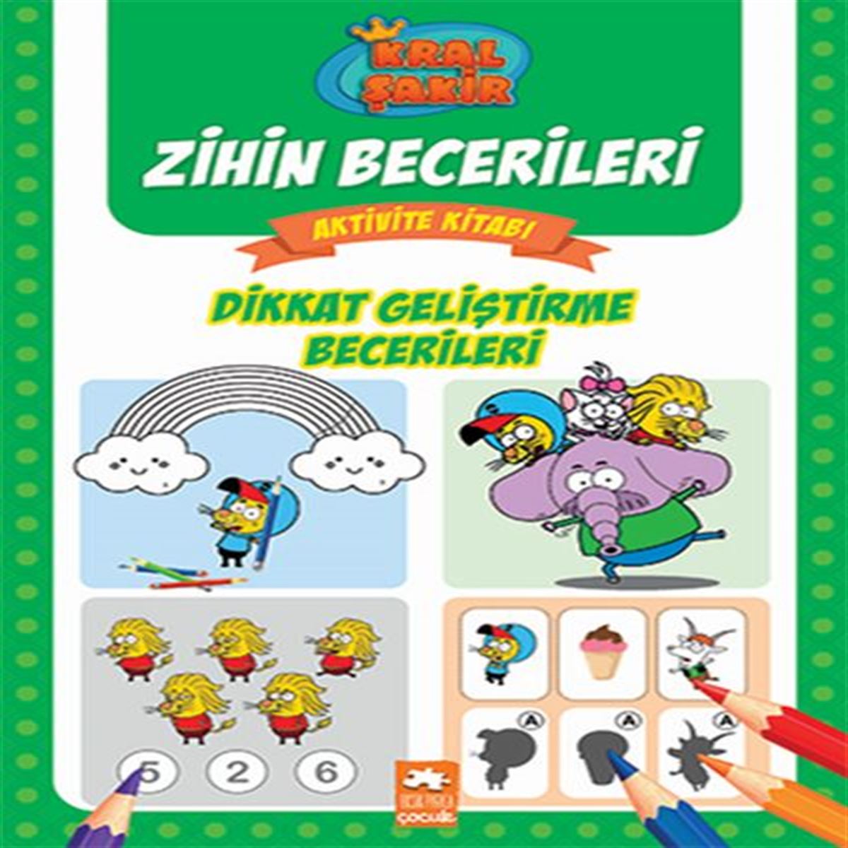 EKSİK PARÇA ETKİNLİK KRAL ŞAKİR ZİHİN BECERİLERİ AKTİVİTE KİTABI - DİKKAT GELİŞTİRME BECERİLERİ 1