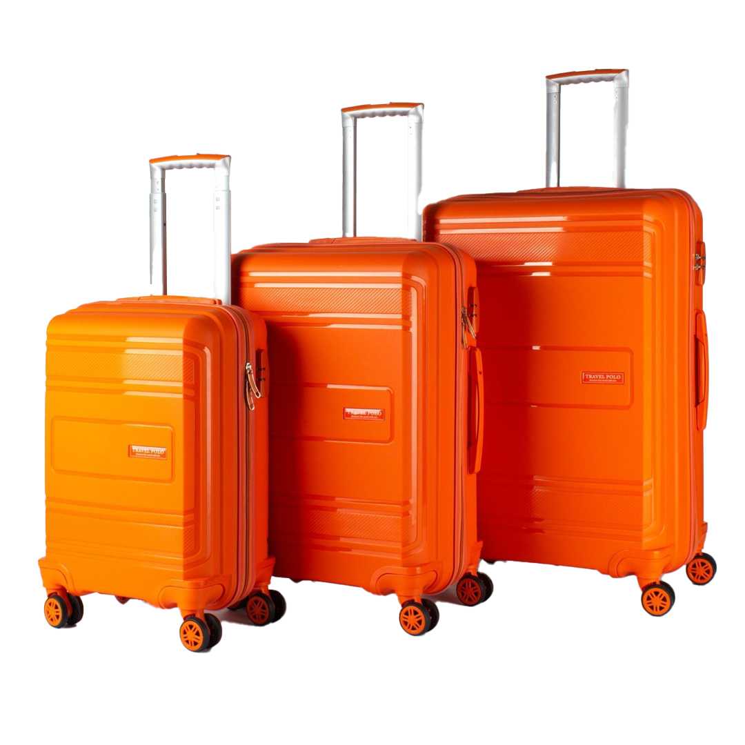 TRAVEL POLO VALİZ PP KIRILMAZ A1017 ORANJ 3 LÜ SET 1
