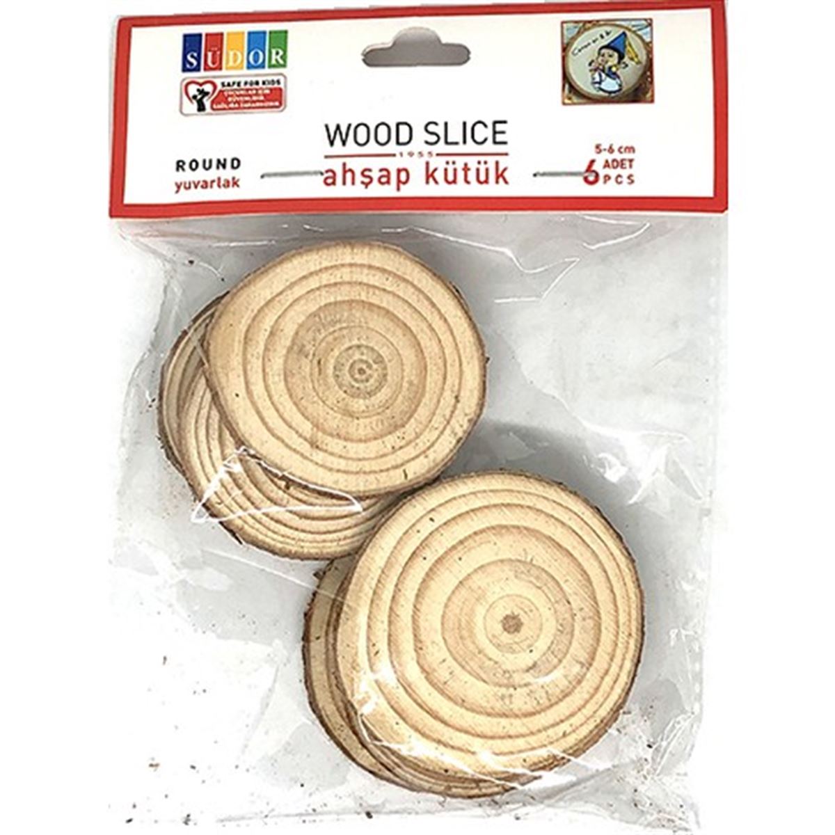 SÜDOR AHŞAP KÜTÜK YUVARLAK 5-6 CM 6 LI BS133 1