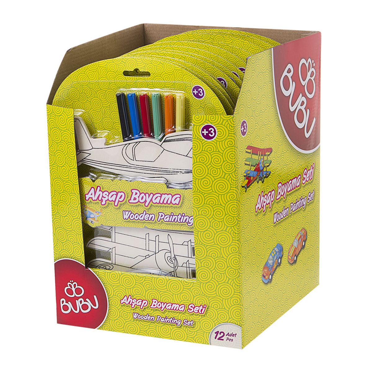 BU-BU AHŞAP ÇERÇEVE BOYAMA SETİ 4 MODEL ABS004 (AB0025/26/27/28) 1