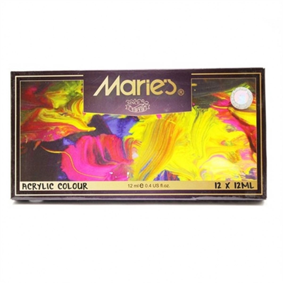 MARİES AKRİLİK BOYA TÜP 12 ML 12 RENK 812B MRMAR0017 1