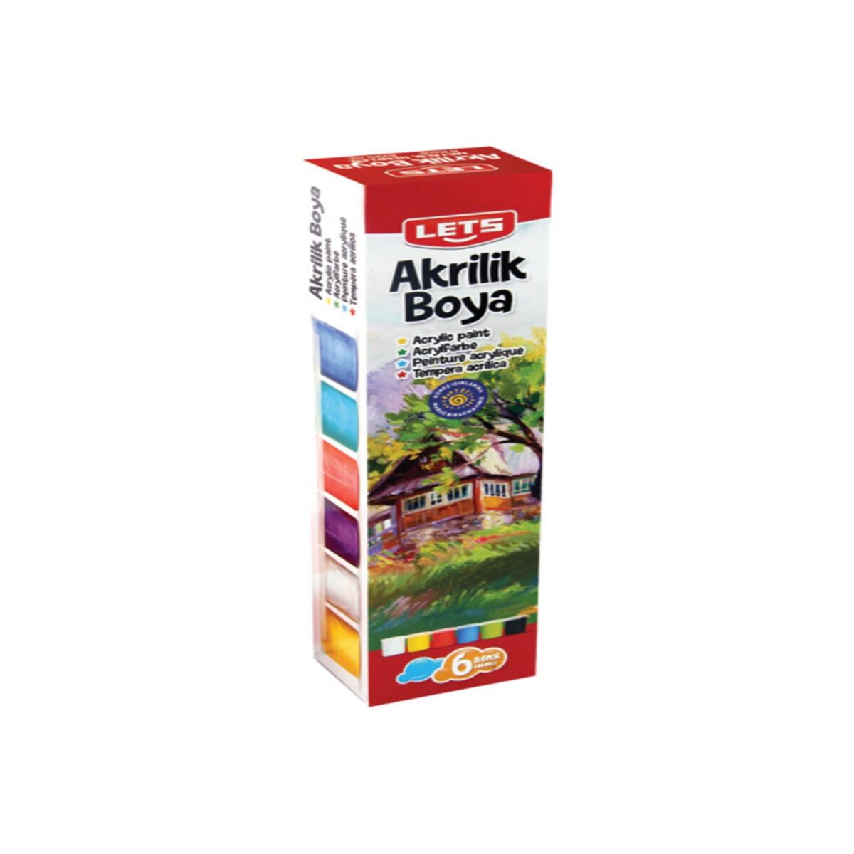 LETS AKRİLİK BOYA L-5200 ANA RENKLER 25 ML 6 LI 1