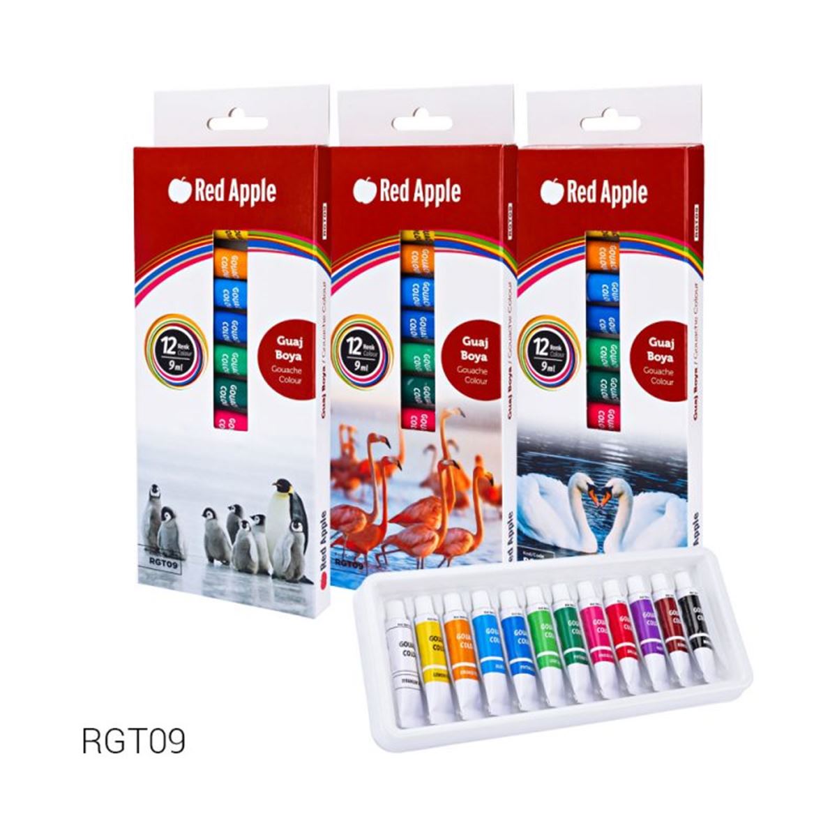 RED APPLE AKRİLİK BOYA TÜP 9 ML 12 RENK RAT09 1