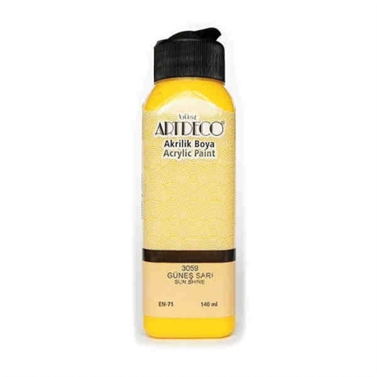 ARTDECO AKRİLİK BOYA 140 ML GÜNEŞ SARI 3059 1