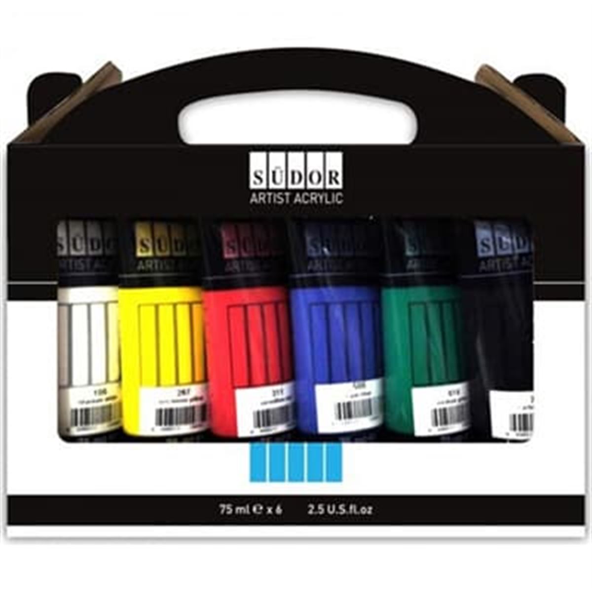 SÜDOR AKRİLİK BOYA TÜP 75 ML 6 RENK MA075-X6 1