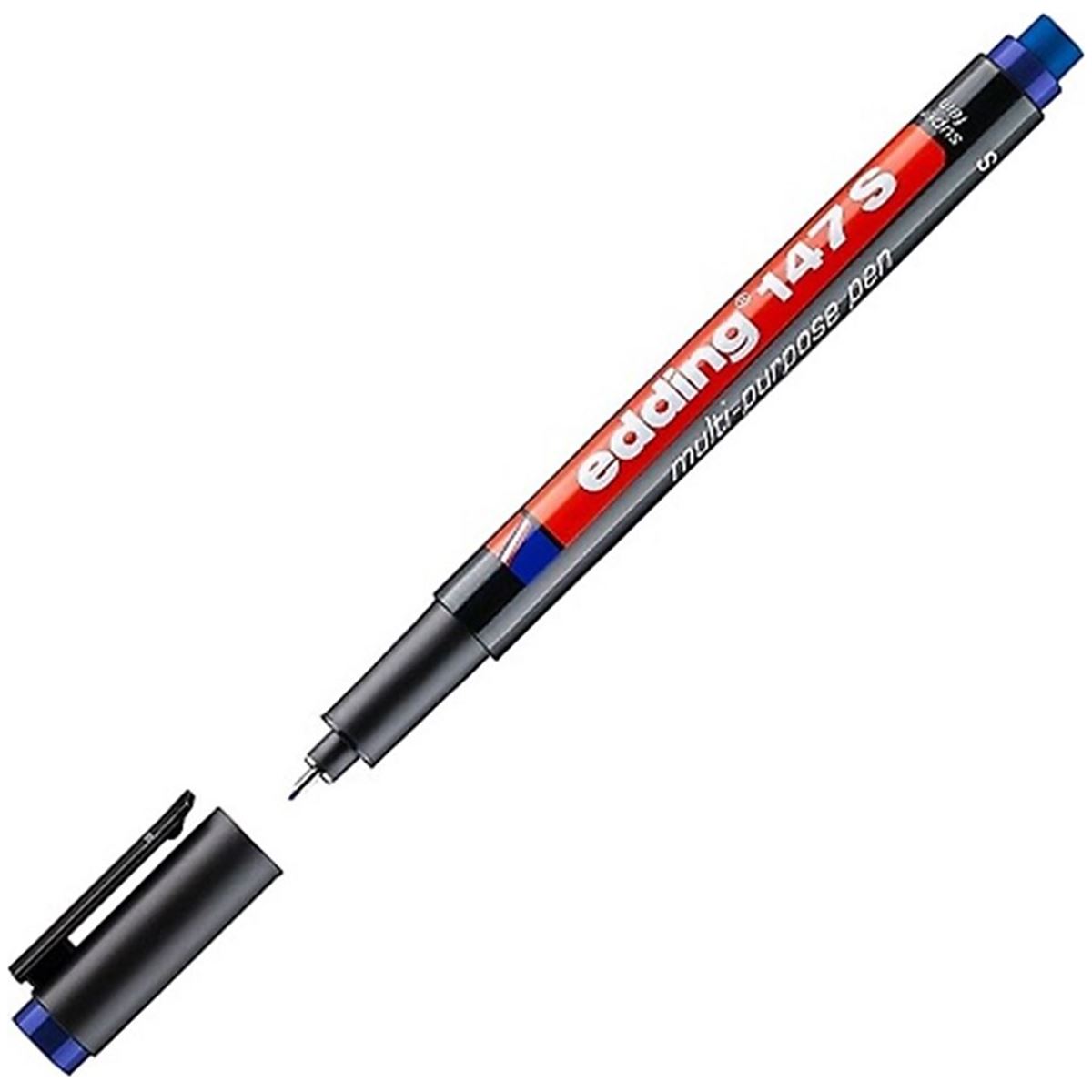 EDDİNG ASETAT KALEMİ 147 S MAVİ SİLGİLİ 10 LU 1