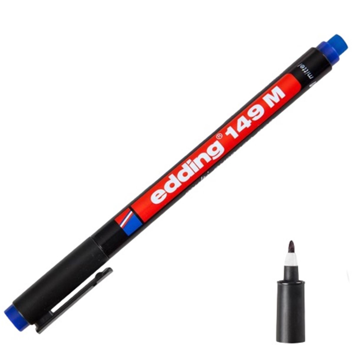 EDDİNG ASETAT KALEMİ 149 M MAVİ SİLGİLİ 10 LU 1