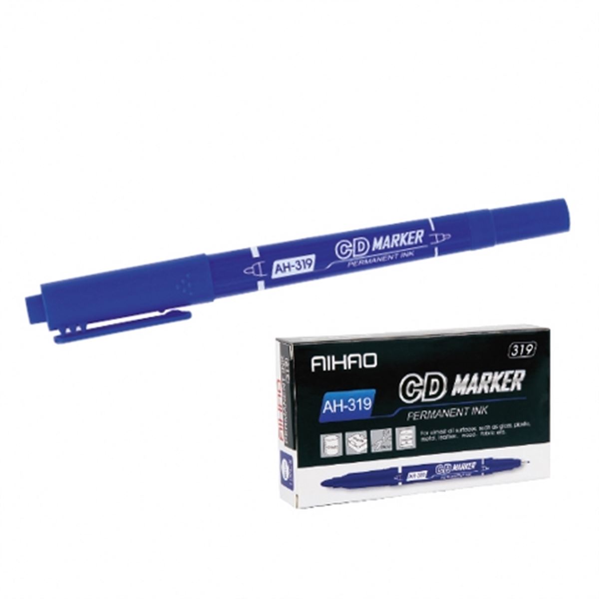 AİHAO ASETAT KALEMİ ÇİFT TARAFLI MAVİ 12 Lİ AH-319 1