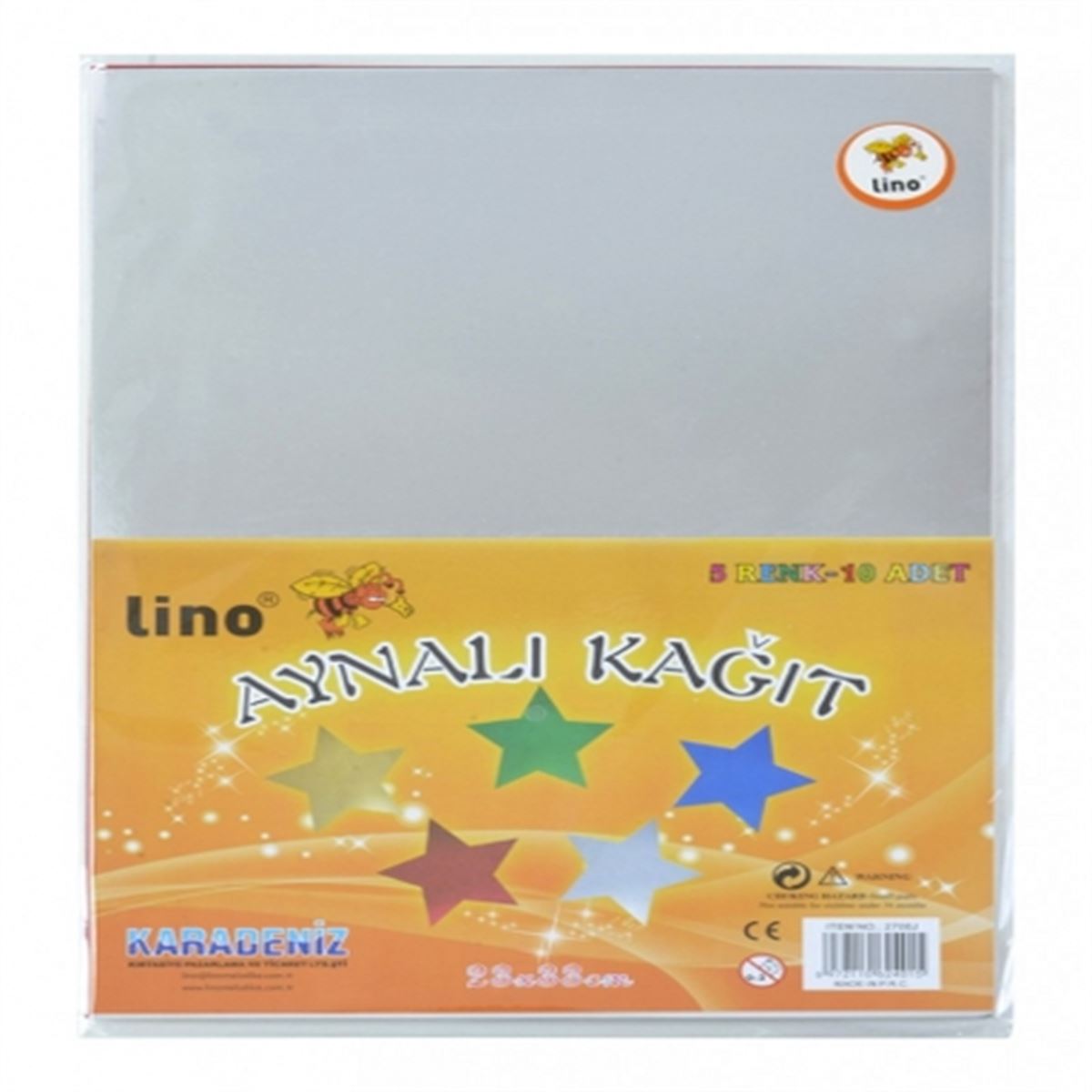 LİNO AYNALI KAĞIT / METALİK KARTON 50x70 5 RENK 10 LU 2708JQ 1