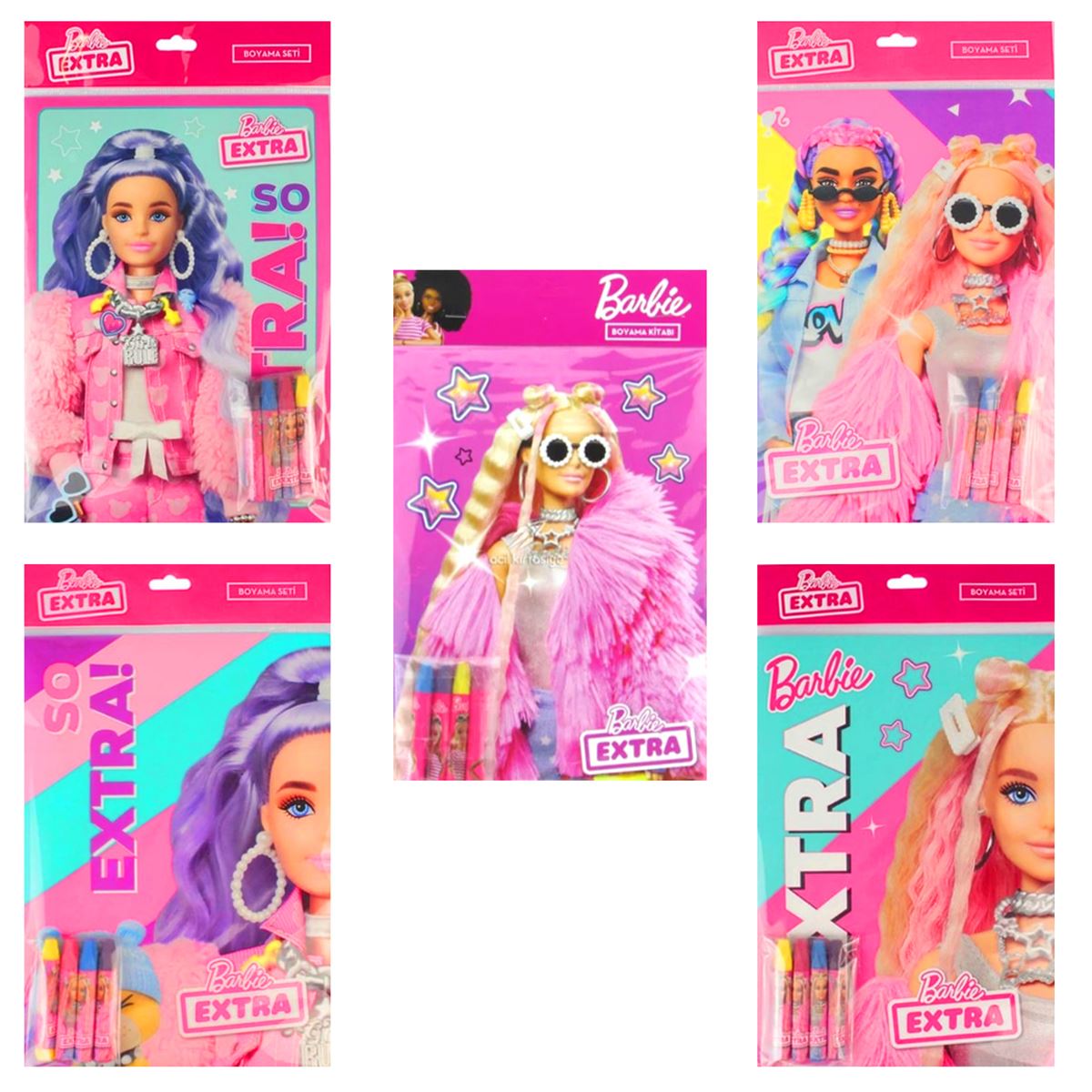 BARBİE BOYAMA SETİ PASTEL BOYALI B-386 1