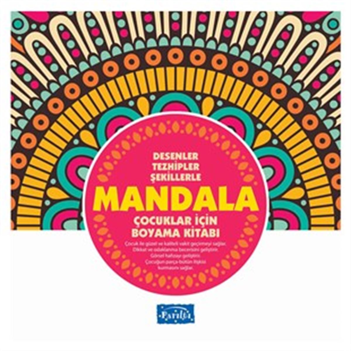 PARILTI BOYAMA KİTABI ÇOCUKLAR İÇİN MANDALA PEMBE 1