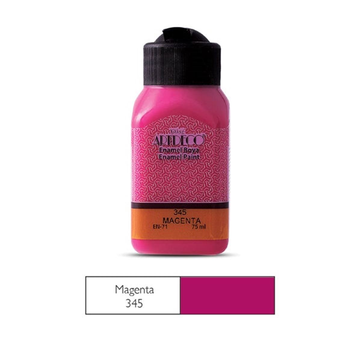 ARTDECO ENAMEL CAM VE SERAMİK BOYASI Y-130I-345 MAGENTA 75 ML. 1