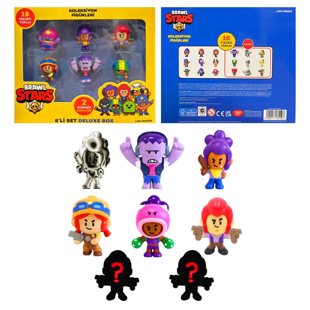 BRAWL STARS BRW2070 KOLEKSİYON FİGÜRLERİ 2 SÜRPRİZ KARAKTER 8 Lİ DELÜKS SET 3+ 1