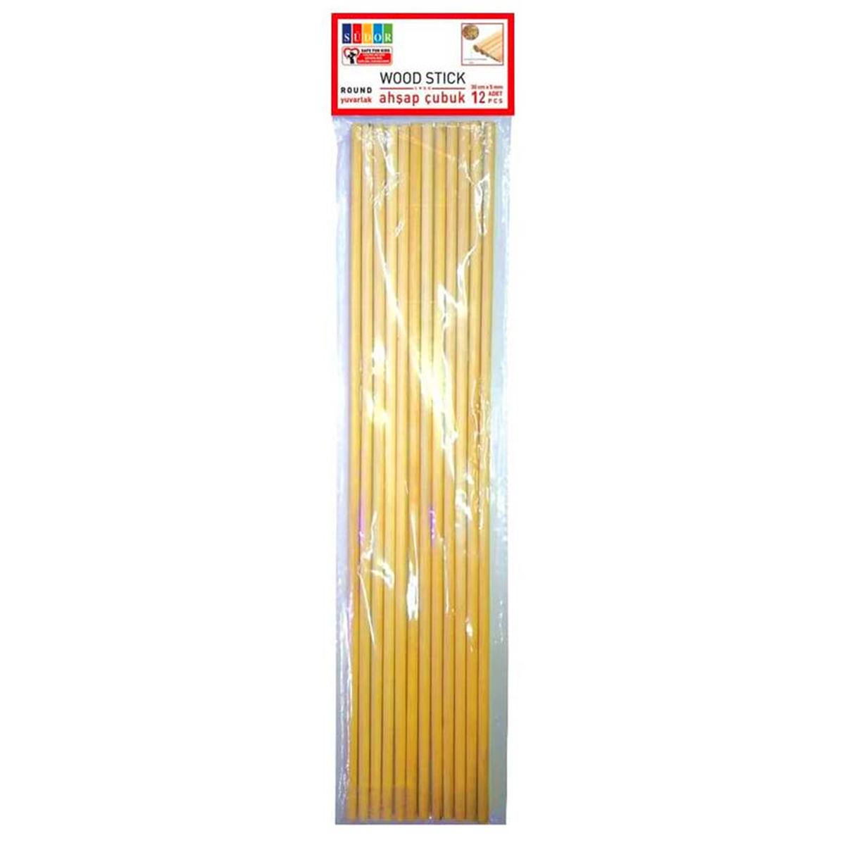 SÜDOR AHŞAP ÇUBUK 30 CM 5 MM 12 Lİ 12 PK BS136 1