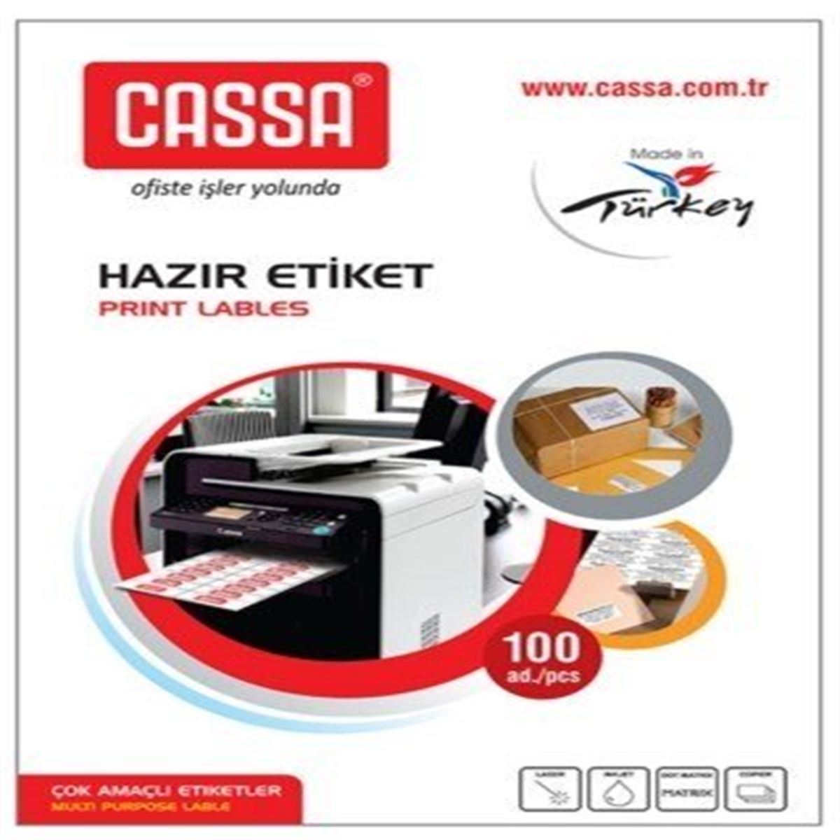 CASSA BİLGİSAYAR ETİKETİ LASER CA-1095 30x12 1