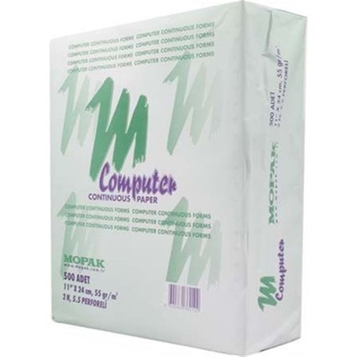 MOPAK BİLGİSAYAR KAĞIDI 5.5 PERFORE 2 NÜSHA 11x24 500 LÜ 2 PK 1
