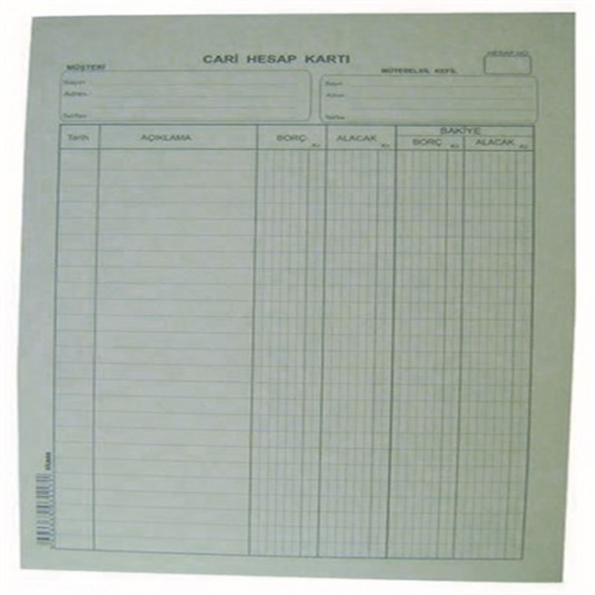 DİLMAN CARİ HESAP KARTI BÜYÜK DİKEY 100 LÜ 1