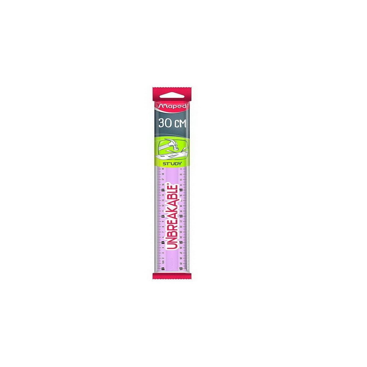 MAPED PLASTİK CETVEL 30 CM STUDY KIRILMAZ 25 Lİ 245640 1