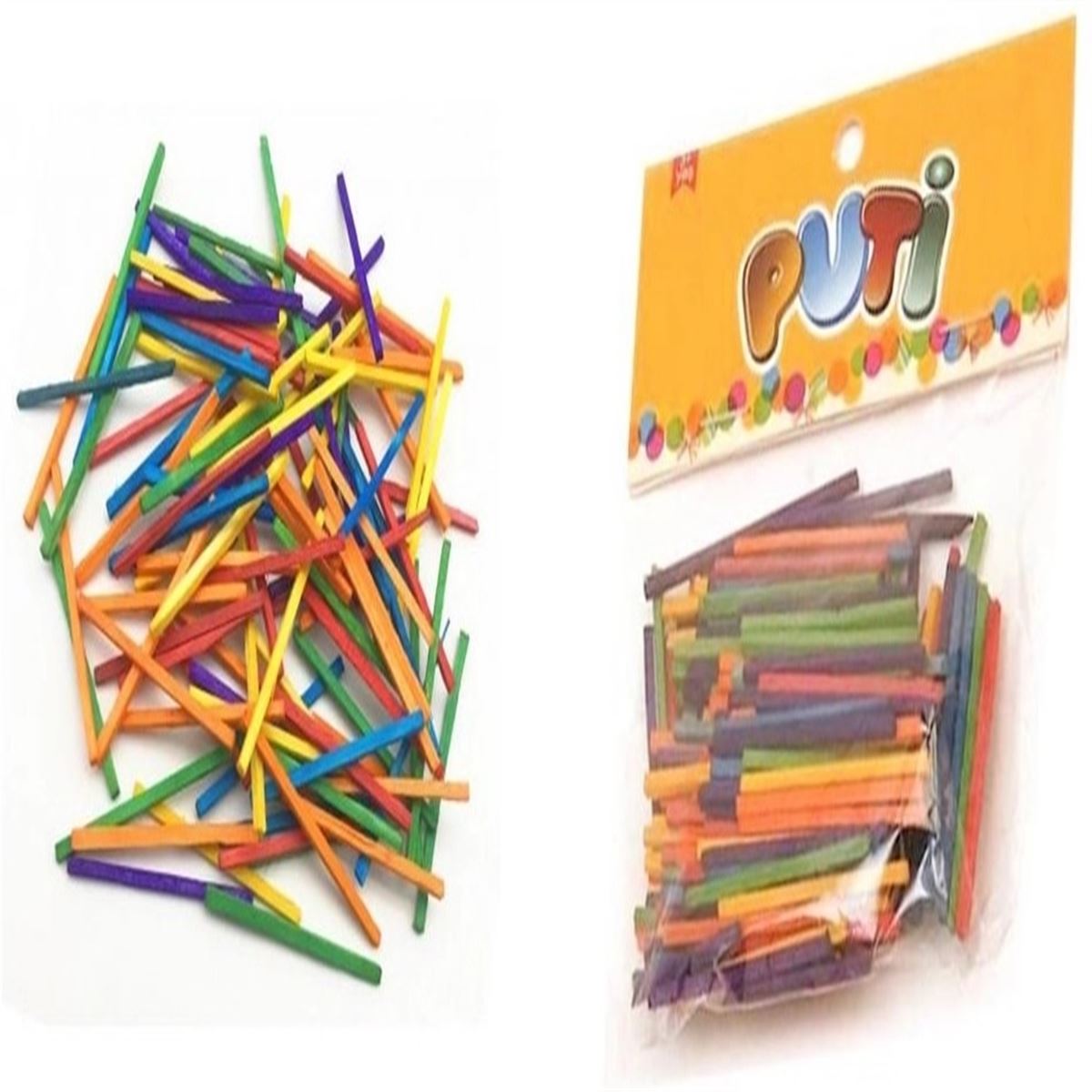 PUTİ KİBRİT ÇÖPÜ RENKLİ 200 LÜ 00954 1