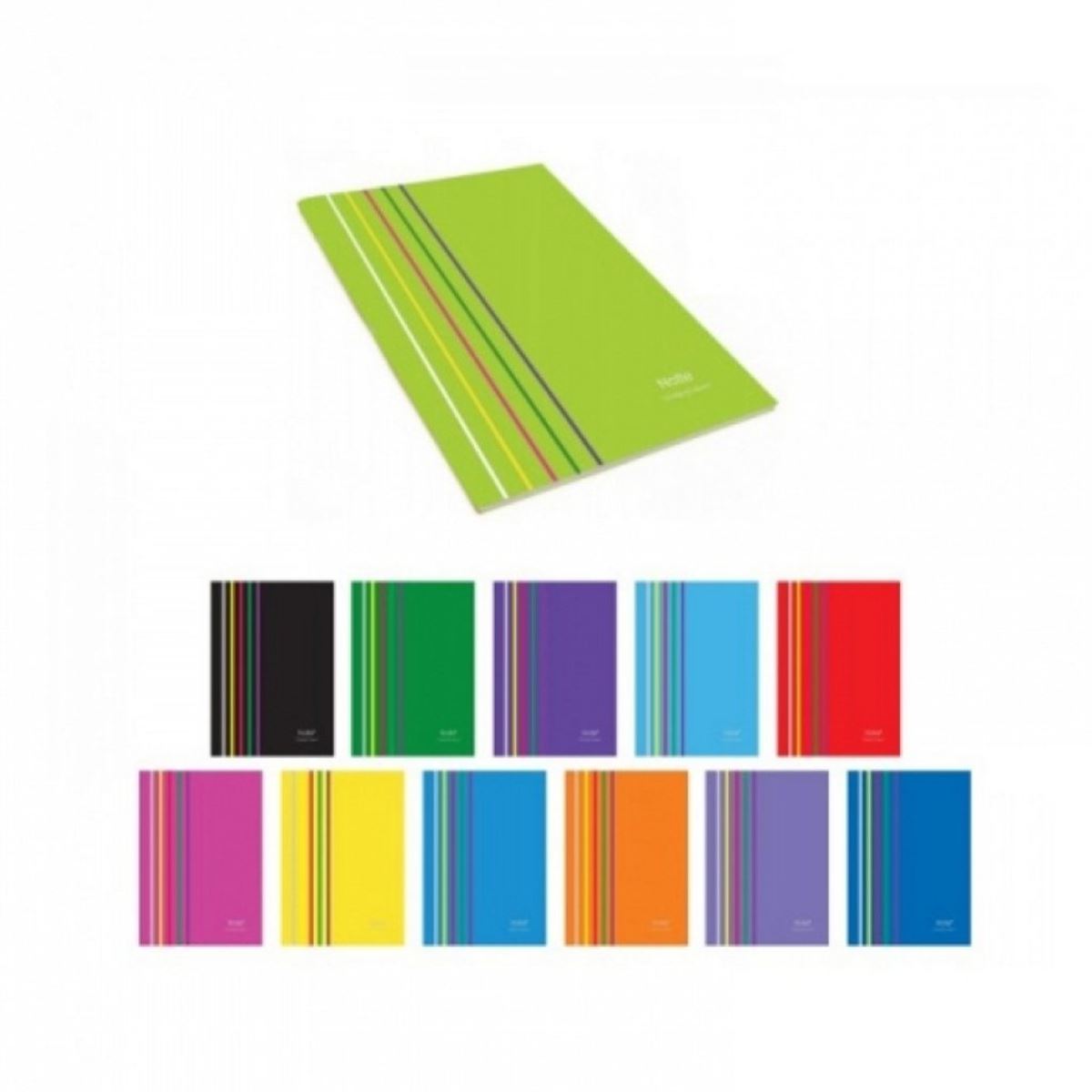 NOTTE TREND DEFTER A4 PP KAPAK DİKİŞLİ 120 YP ÇİZGİLİ 6 LI 10-366 1