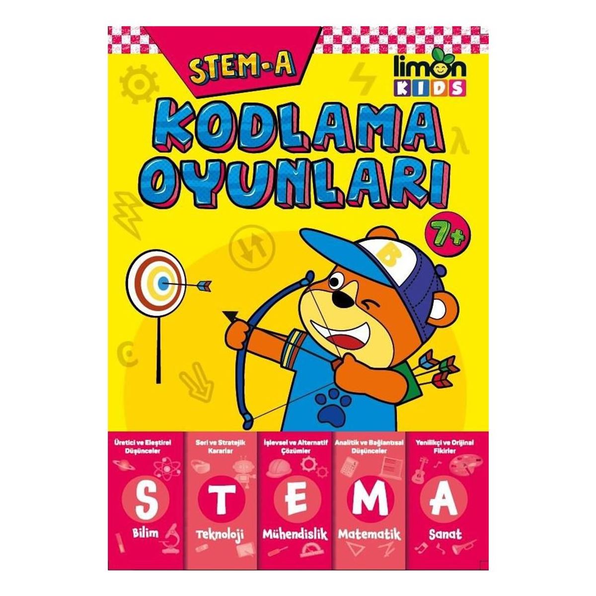 LİMON KİDS EĞİTİM KİTABI STEAM A KODLAMA OYUNLARI 7 YAŞ 1