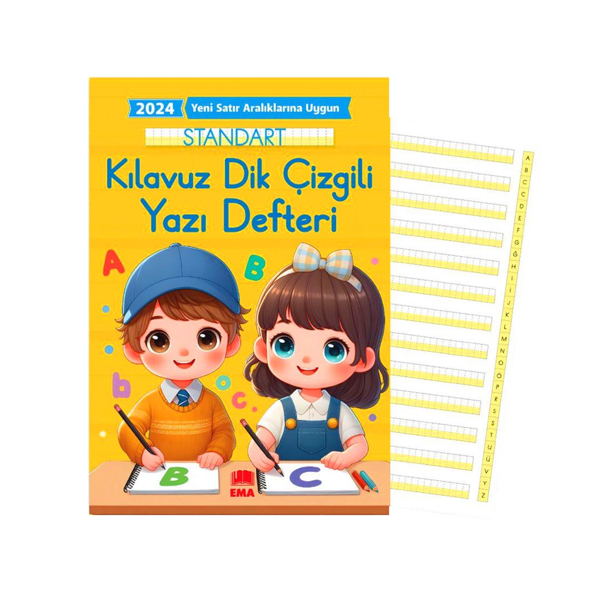 EMA STANDART KILAVUZ DİK ÇİZGİLİ YAZI DEFTERİ 17x24 50 Lİ 1