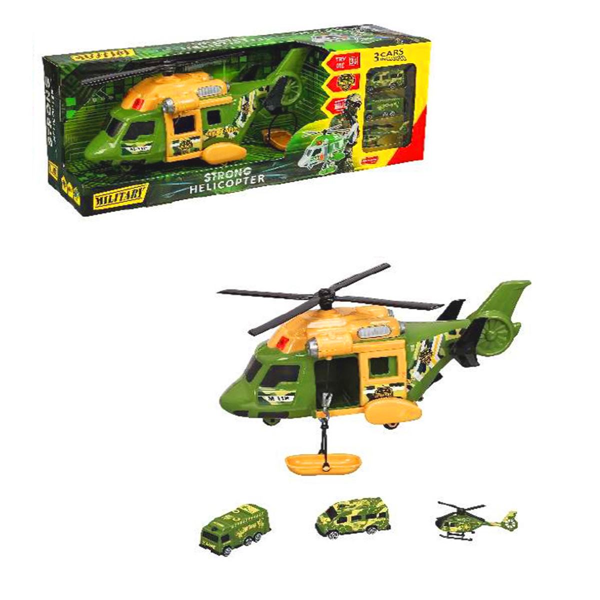 HEROES TOYS ERN-2002 HELİKOPTER ASKER SETİ ARABALI 1