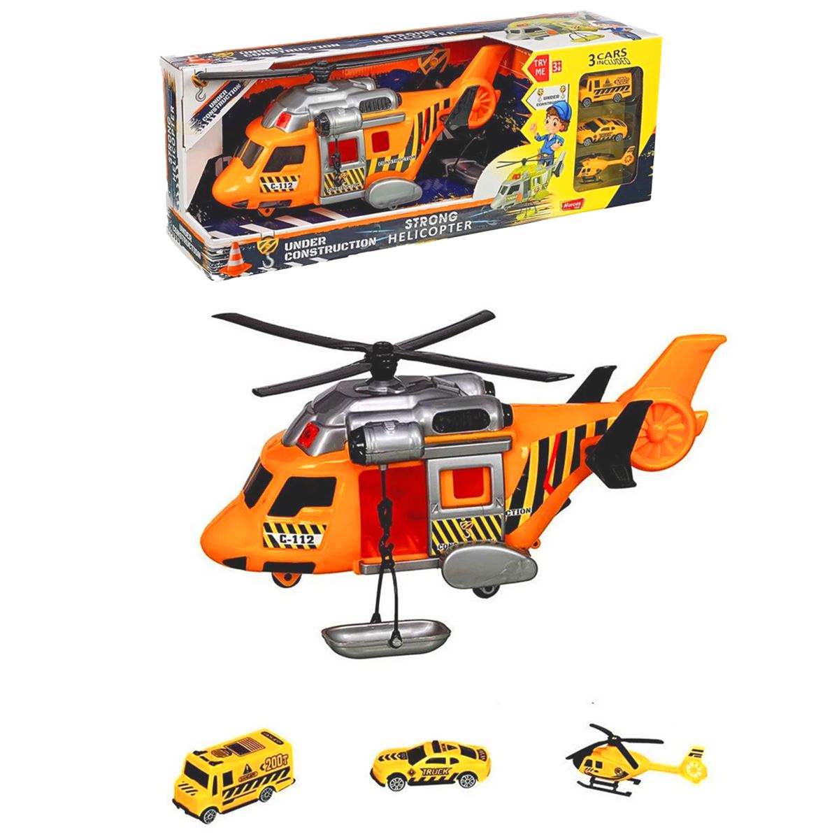 HEROES TOYS ERN-2006 HELİKOPTER İNŞAAT SETİ ARABALI 1