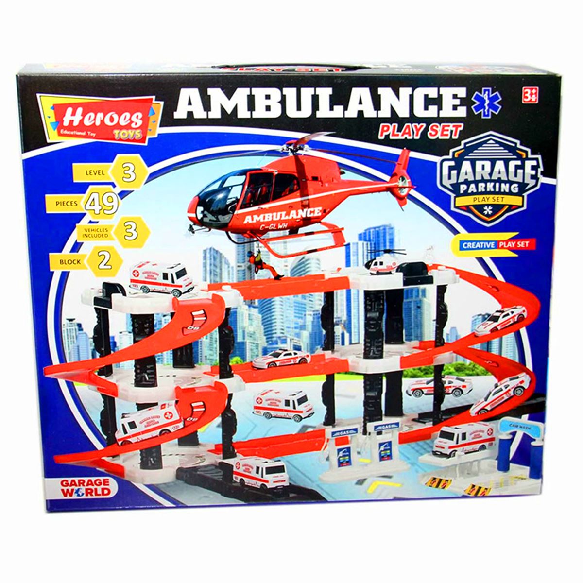 HEROES TOYS ERN-2030 ÜÇ KATLI ÇİFT BLOK AMBULANS 1